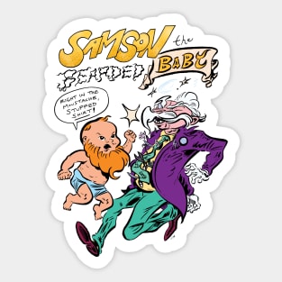 Samson the Bearded Baby Original Comic Design Sticker